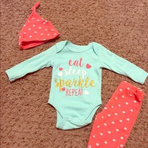 Eat Sleep Sparkle Repeat Baby clothes set